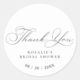 Dank je |  Script Vrijgezellenfeest Favor Ronde Sticker