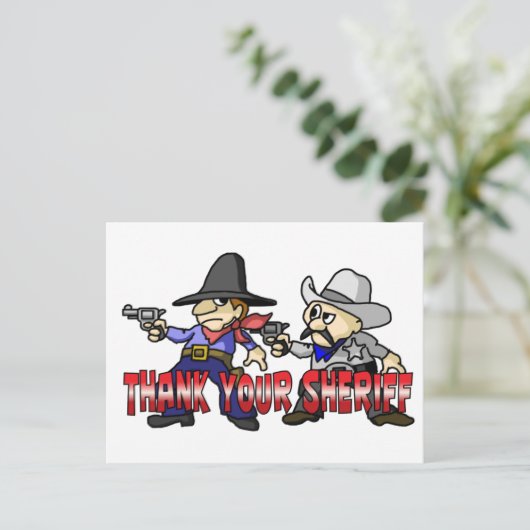 Dank je sheriff briefkaart (Staand voorkant)