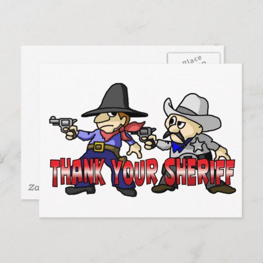 Dank je sheriff briefkaart (Voorkant / Achterkant)