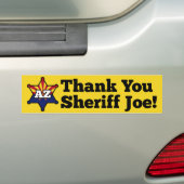 Dank je sheriff Joe. Bumpersticker (Op auto)