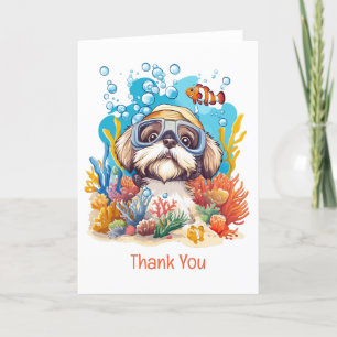 Dank Je Shih Tzu Hond Snorkelt Koraalrif Bedankkaart