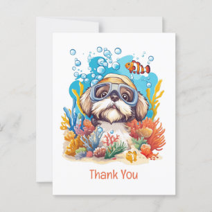 Dank Je Shih Tzu Hond Snorkelt Koraalrif Briefkaart