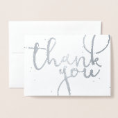 Dank je Silver Folie Kaarten (Voorkant met envelop)