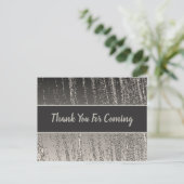 Dank je Silver Metallic Streep Shower Gast Briefkaart (Staand voorkant)