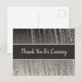 Dank je Silver Metallic Streep Shower Gast Briefkaart (Voorkant / Achterkant)