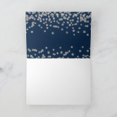 Dank je Silver nep glitterspetters Navyblauw Bedankkaart (Binnen)