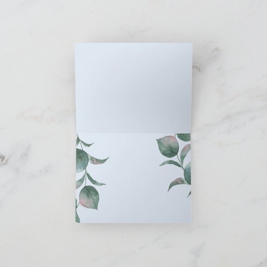 Dank je | Sky Blue Waterverf Peonies Bedankkaart (Binnen)