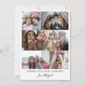 Dank je Slappover Girl's Party Photo Collage Bedankkaart (Voorkant)