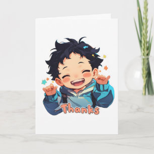 Dank je Smile Boy Anime Feestdagen Kaart