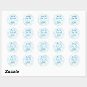 Dank Je Sneeuw Heel Veel Sneeuwvlokken Jongen Baby Ronde Sticker (Vel)