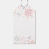 Dank je SNEEUW veel Winter EENderland Roze Sneeuw Cadeaulabel (Achterkant)