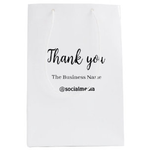 dank je sociale media bedrijfsnaam datum eenvoudig medium cadeauzakje