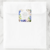 Dank je Something Blue: Baby's Breath & Flax Vierkante Sticker (Tas)