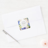 Dank je Something Blue: Baby's Breath & Flax Vierkante Sticker (Envelop)