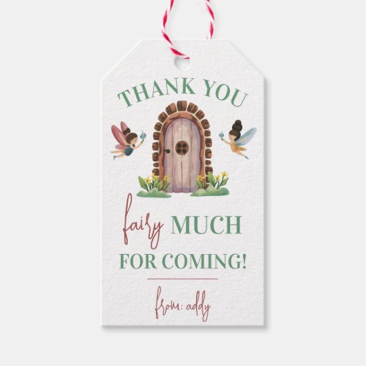 Dank je Sprookjesfee Heel Erg! Feeëntuin Huis  Cadeaulabel (Voorkant)