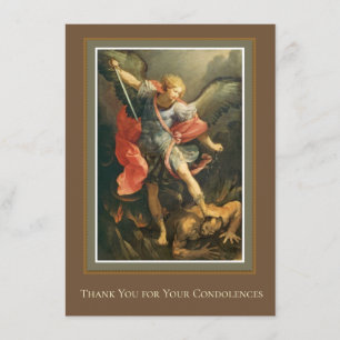 Dank je St. Michael Betuiging van medeleven Rouwka Informatiekaartje
