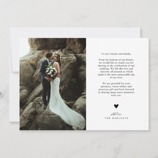 Dank je sterren Horizontale Fotobruiloft Bedankkaart (Achterkant)