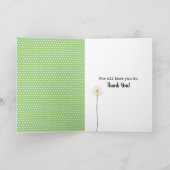 Dank je Stick Girl met Daisies Bedankkaart (Binnen)