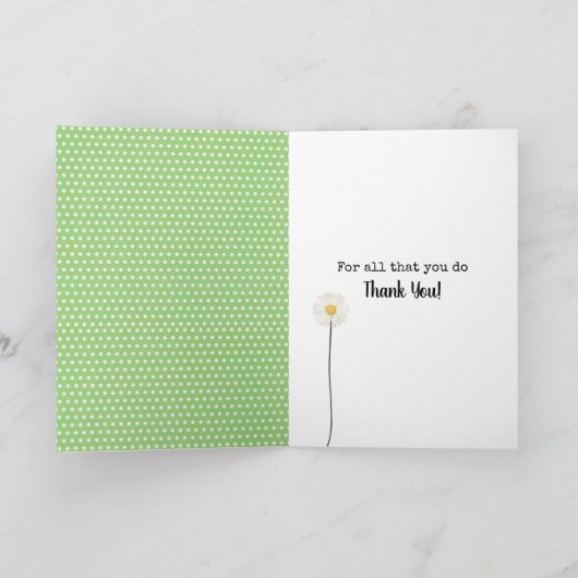 Dank je Stick Girl met Daisies Bedankkaart (Binnen)