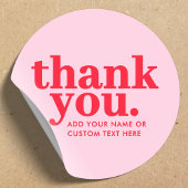 Dank je Sticker | Modern Rood & Roze