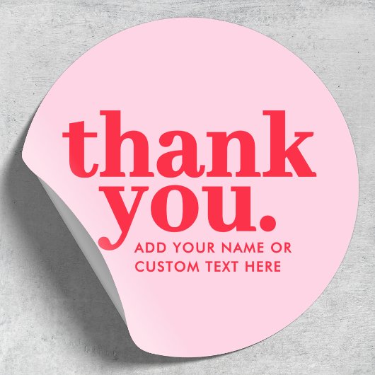 Dank je Sticker | Modern Rood & Roze
