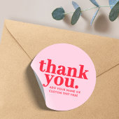Dank je Sticker | Modern Rood & Roze