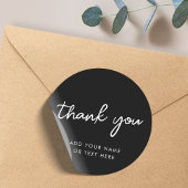 Dank je Sticker | Stijlvol Typografisch Zwart