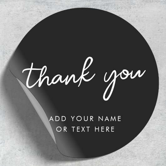 Dank je Sticker | Stijlvol Typografisch Zwart