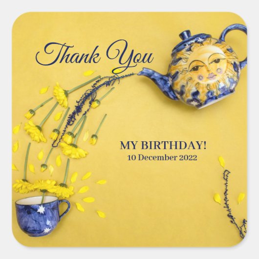 Dank je Sticker Tea Pot (Voorkant)