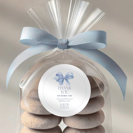 Dank je sticker voor de doop van een jongen – Blau