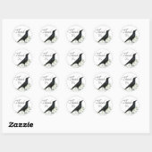 Dank je Stickers Crow Bird Flowers Sticker (Vel)