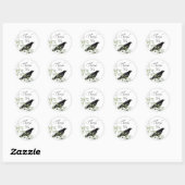 Dank je Stickers Crow Bird Flowers Sticker (Vel)