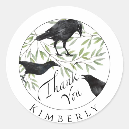 Dank je Stickers Crow Bird Sticker (Voorkant)