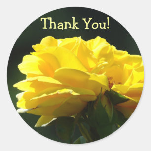 Dank je! stickers Gele Roos Bloemen Glowing