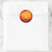 Dank je! stickers Helder oranje roos bloem kunst (Tas)