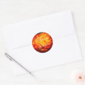 Dank je! stickers Helder oranje roos bloem kunst (Envelop)