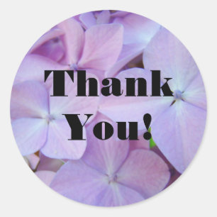 Dank je! stickers Paarse Hydrangea bloemen