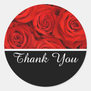 Dank je Stickers- Red Roses Ronde Sticker