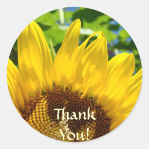 Dank je! stickers Zonnebloemen Bloemstickers