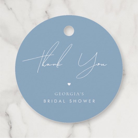 Dank je stijlvol iets blauws bruids douche bedankjes labels (Achterkant)