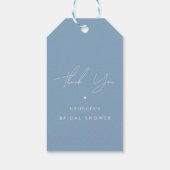 Dank je Stijlvol Iets Blauws Bruidsmeisjesfeest Cadeaulabel (Achterkant)