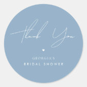 Dank je Stijlvol Iets Blauws Bruidsmeisjestoernooi Ronde Sticker (Voorkant)