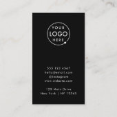 Dank je | Stijlvolle zwarte moderne Logo Kortingskaartje (Achterkant)