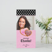 Dank je Stippen Lace Heart Cookies Sweet 16 Bedankkaart (Staand voorkant)