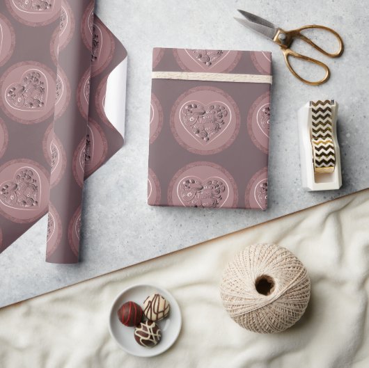 "Dank je" Stof Roze Hart Inpakpapier (Crafts)