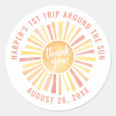 Dank je, Sun Ronde Sticker (Voorkant)