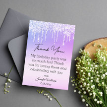 dank je sweet 16 paarse druipende glitters modern
