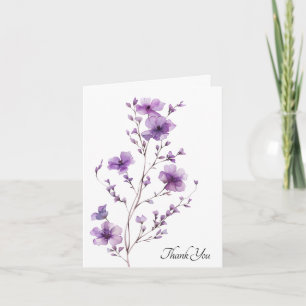 Dank je sympathie met paarse bloemen kaart