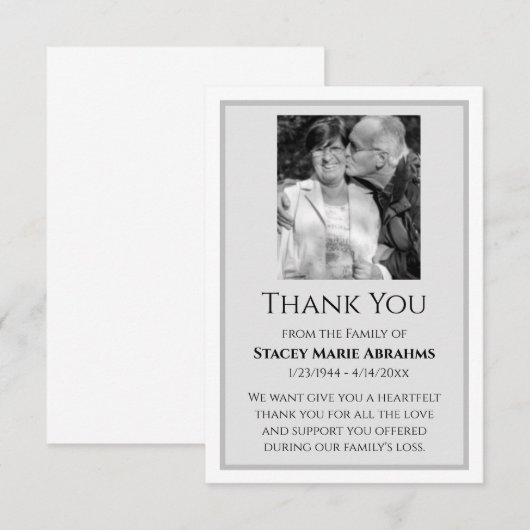 Dank je, Sympathikaart, Verlies Hartelijk dank Bedankkaart (Voorkant / Achterkant)