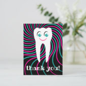 dank je tandarts lachende tand ansichtkaart briefkaart (Staand voorkant)